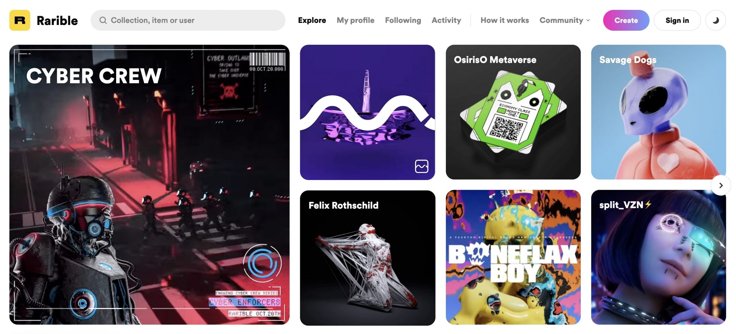 Rarible NFT marketplace for music NFTs