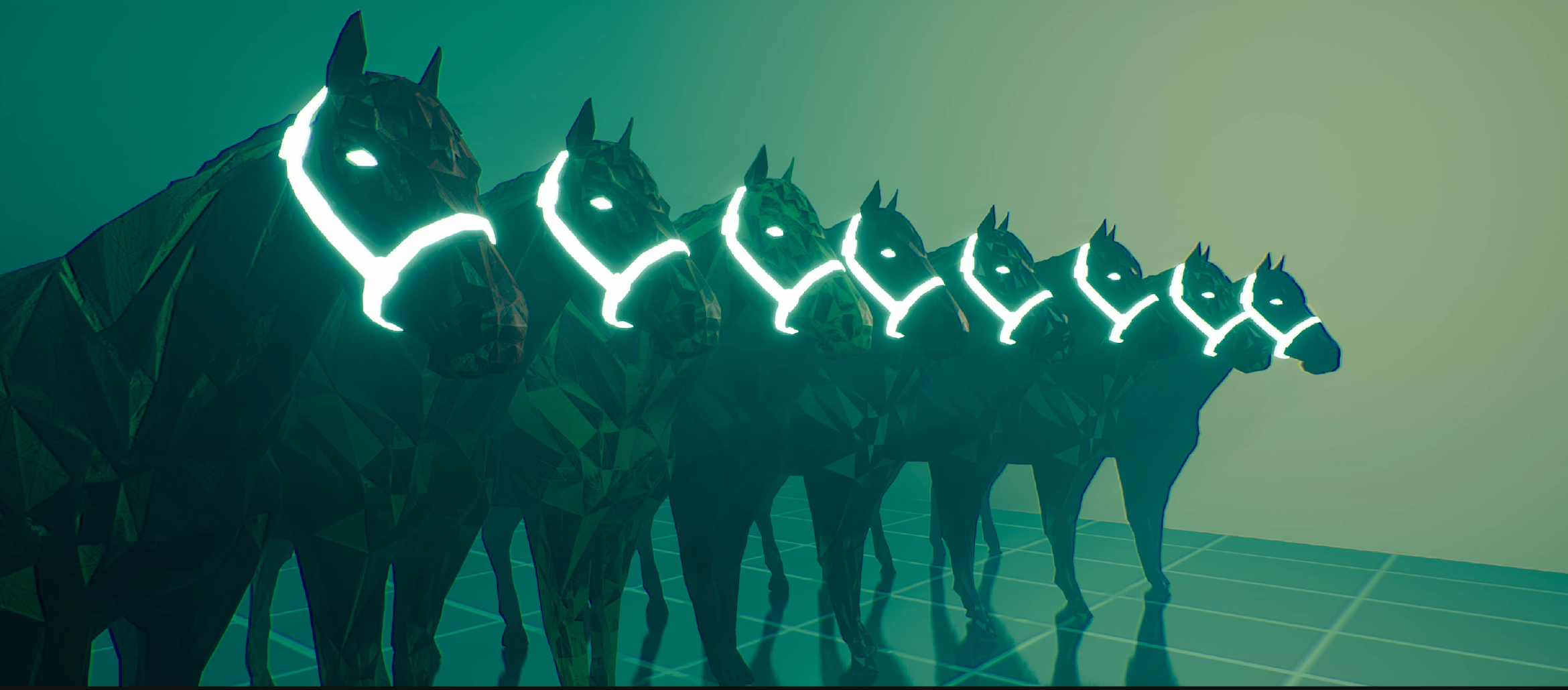 Horses in NFT Game Zed Run lined up