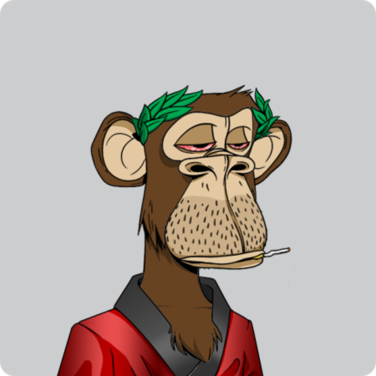 Image of velvet jacket-wearingBored Ape #11, the NFT purchased by Miami Nightclub E11EVEN