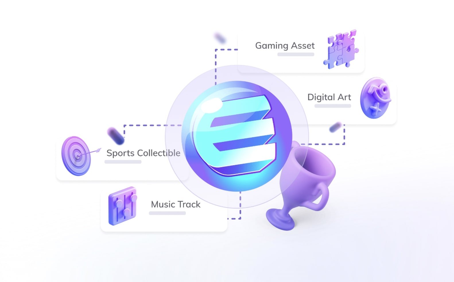 Illustration showing ENJ and its functions