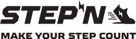 STEPN black and white logo, cartoon trainer for move2earn release
