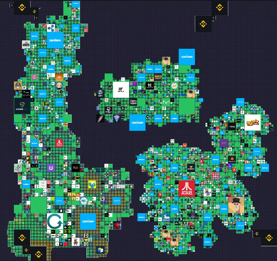 The Sandbox metaverse map