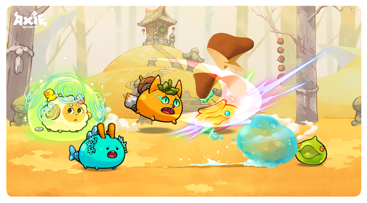 Axies fighting axie infinity gameplay screen shot