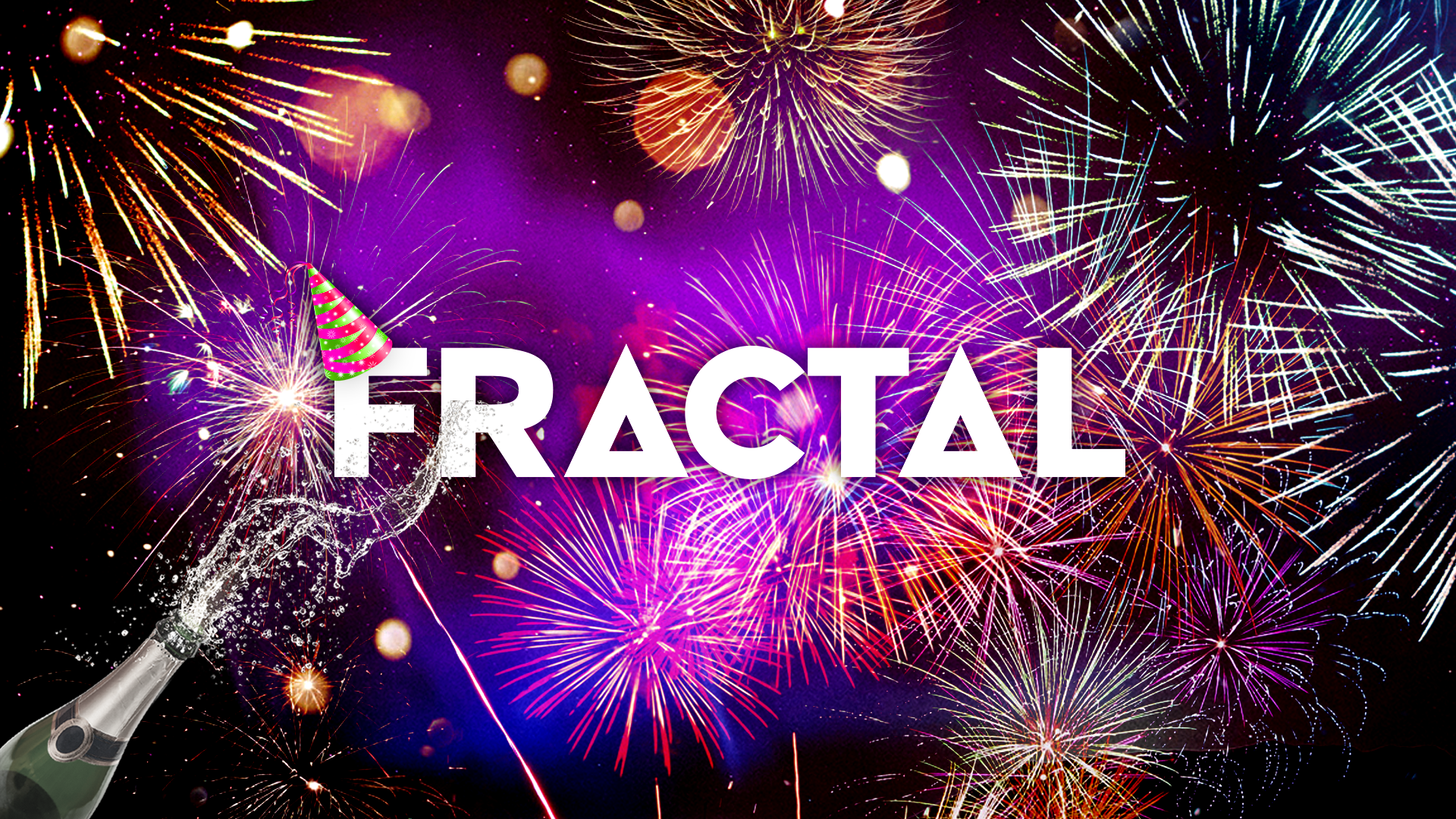 NYE themed poster for NFT marketplace Fractal