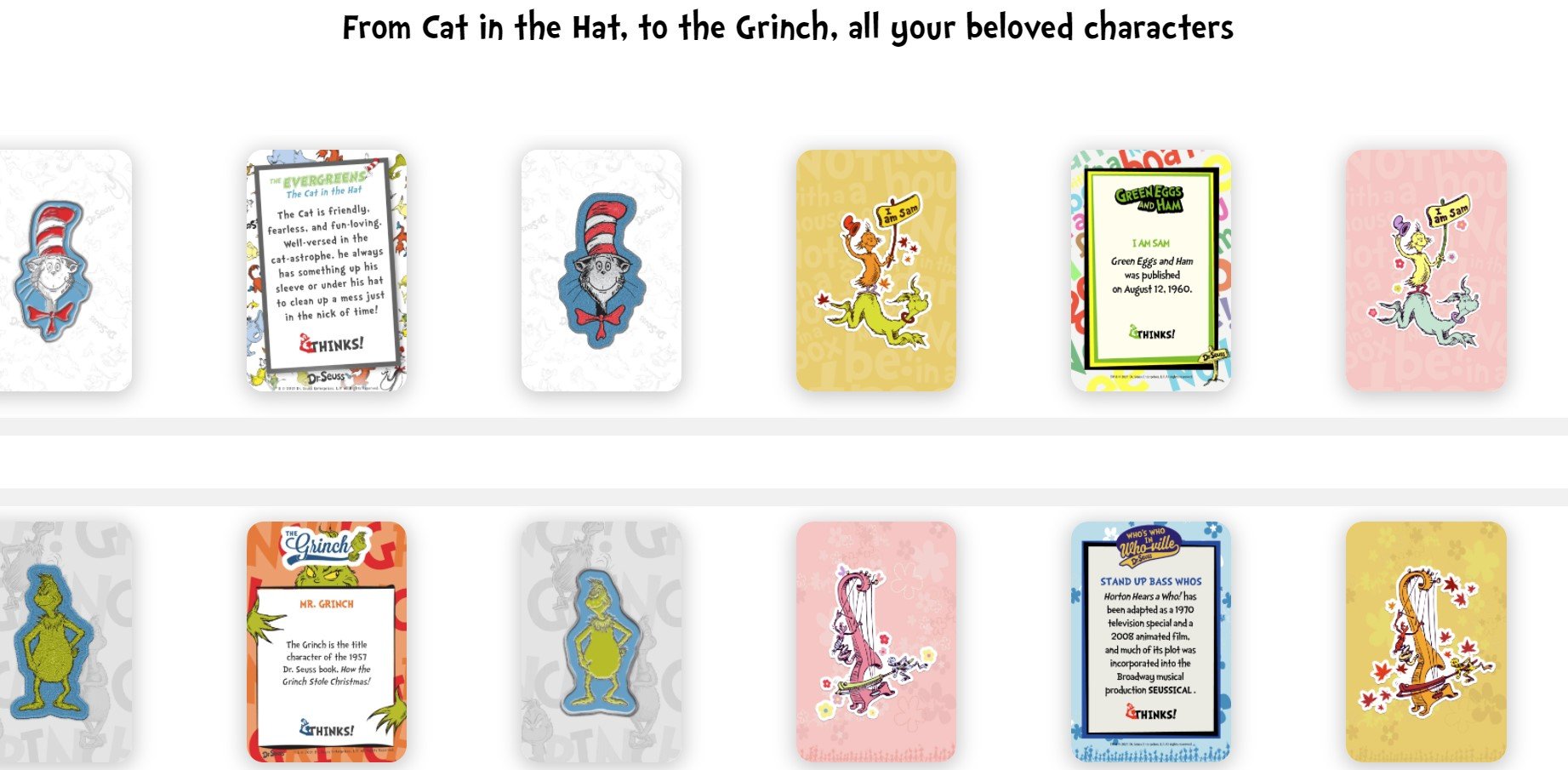 Screengrab from website for Dr. Seuss NFTs