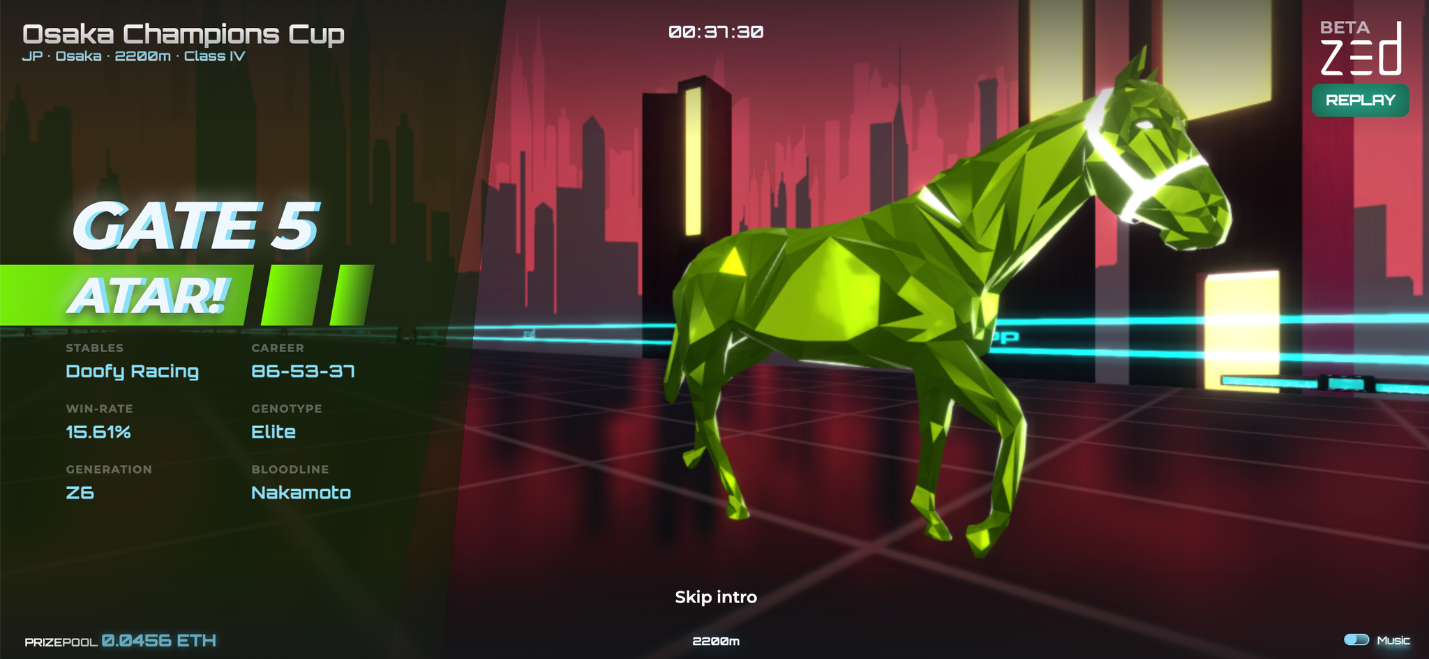 Checking stats of a Zed Run horse