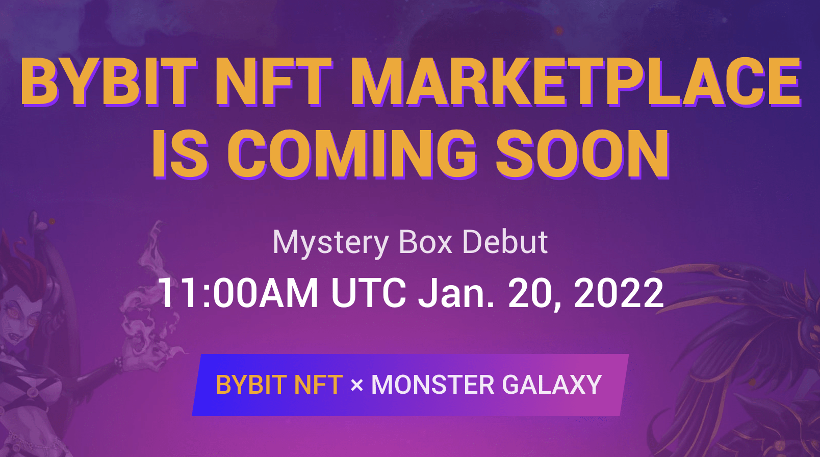 screenshot of a Bybit advertisement for their NFT marketplace