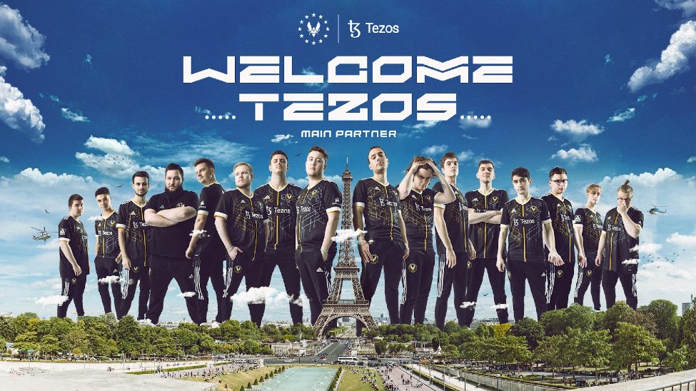 image of Team Vitality x Tezos esports players standing in a line