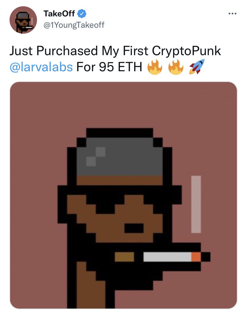 Take Off's CryptoPunk NFT he bought 