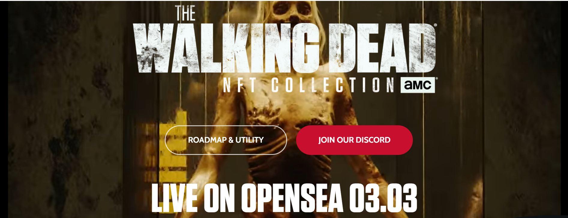 The famous series' walking dead NFT collection poster stating release date