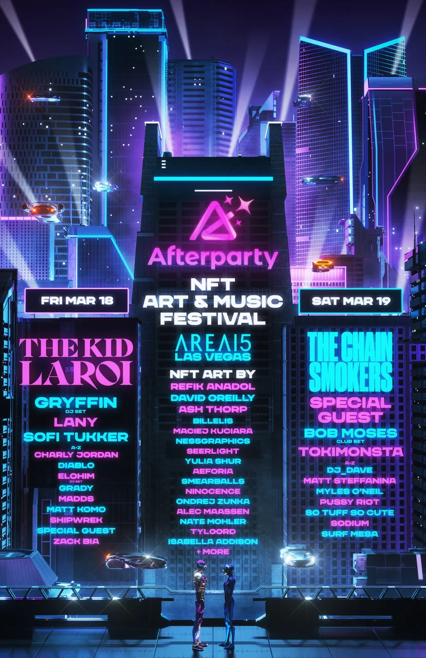 Image of the lineup for the Las Vegas music festival 'AfterParty'