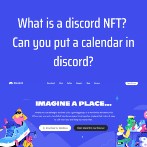 What is a discord NFT? Can you put a calendar in discord?