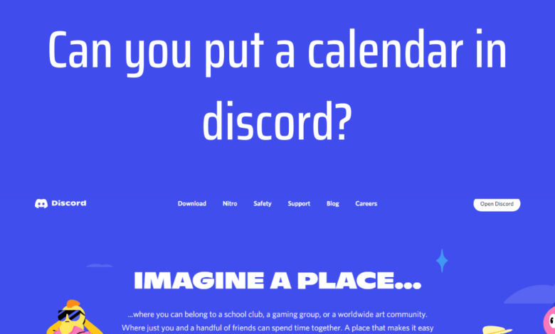 Can you put a calendar in discord?