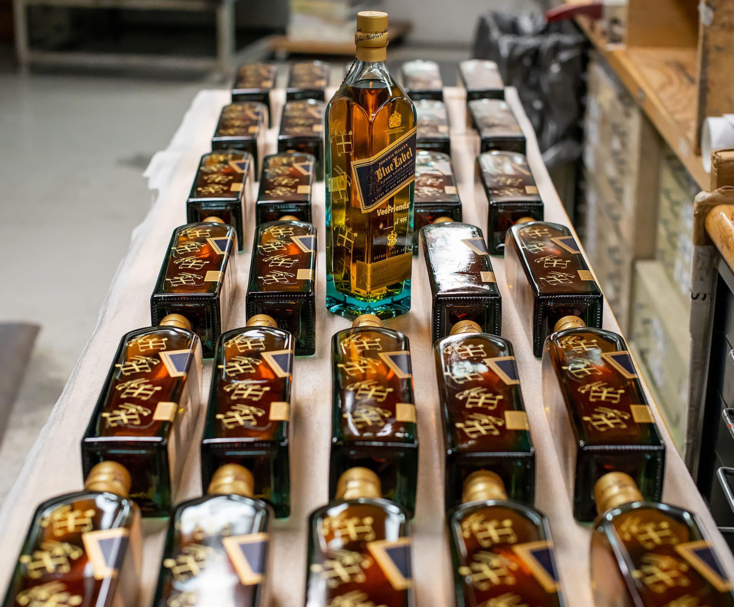 Special Johnnie Walker VeeFriends whiskey bottles