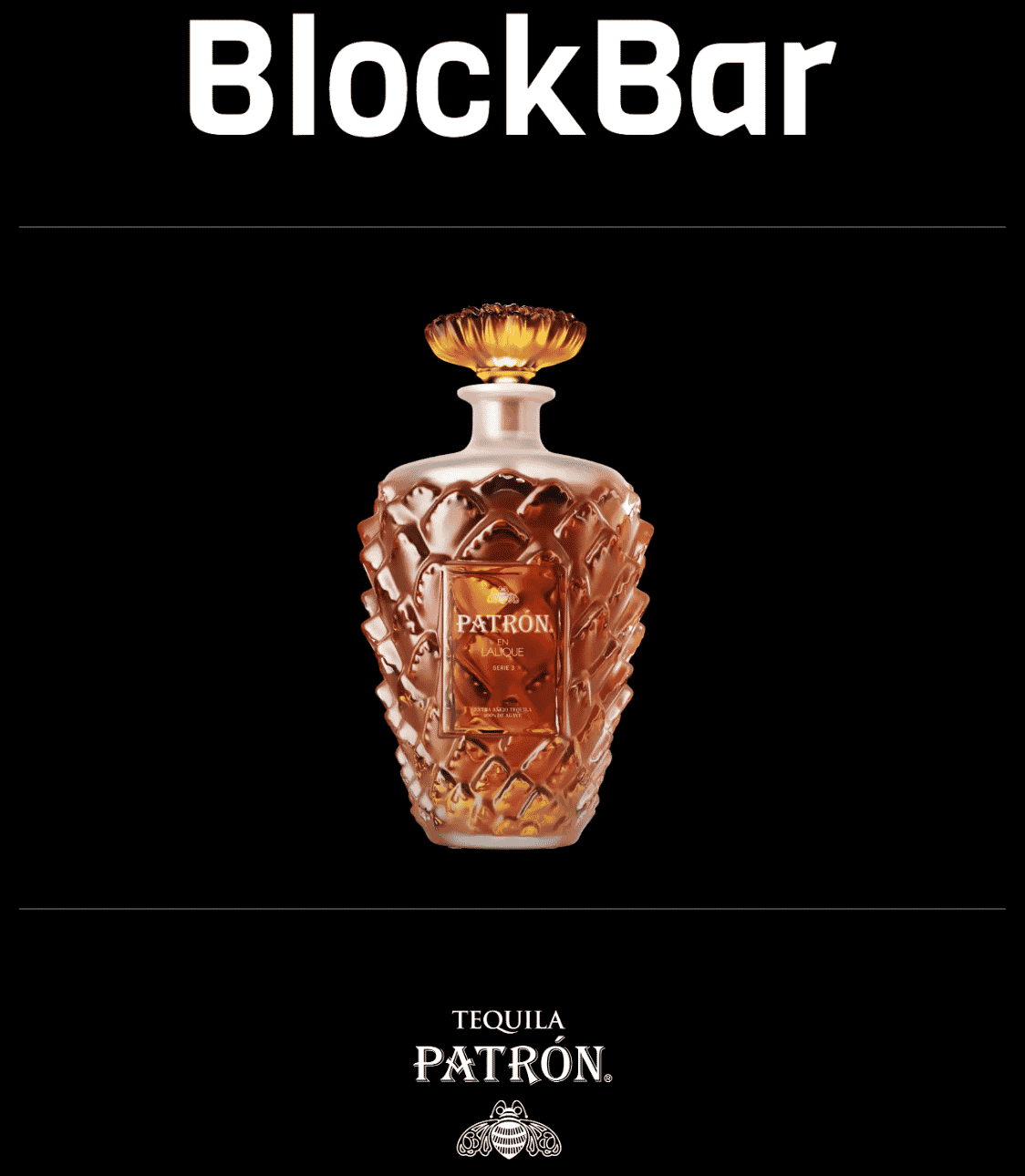 Image of PATRÓN BlockBar Tequila