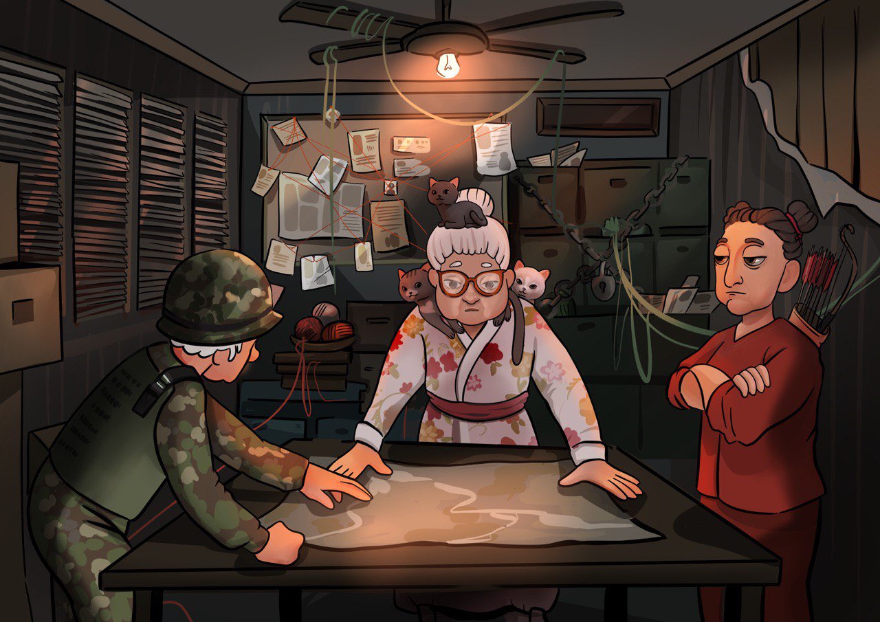 Image of Grannies in a war room upcoming nft