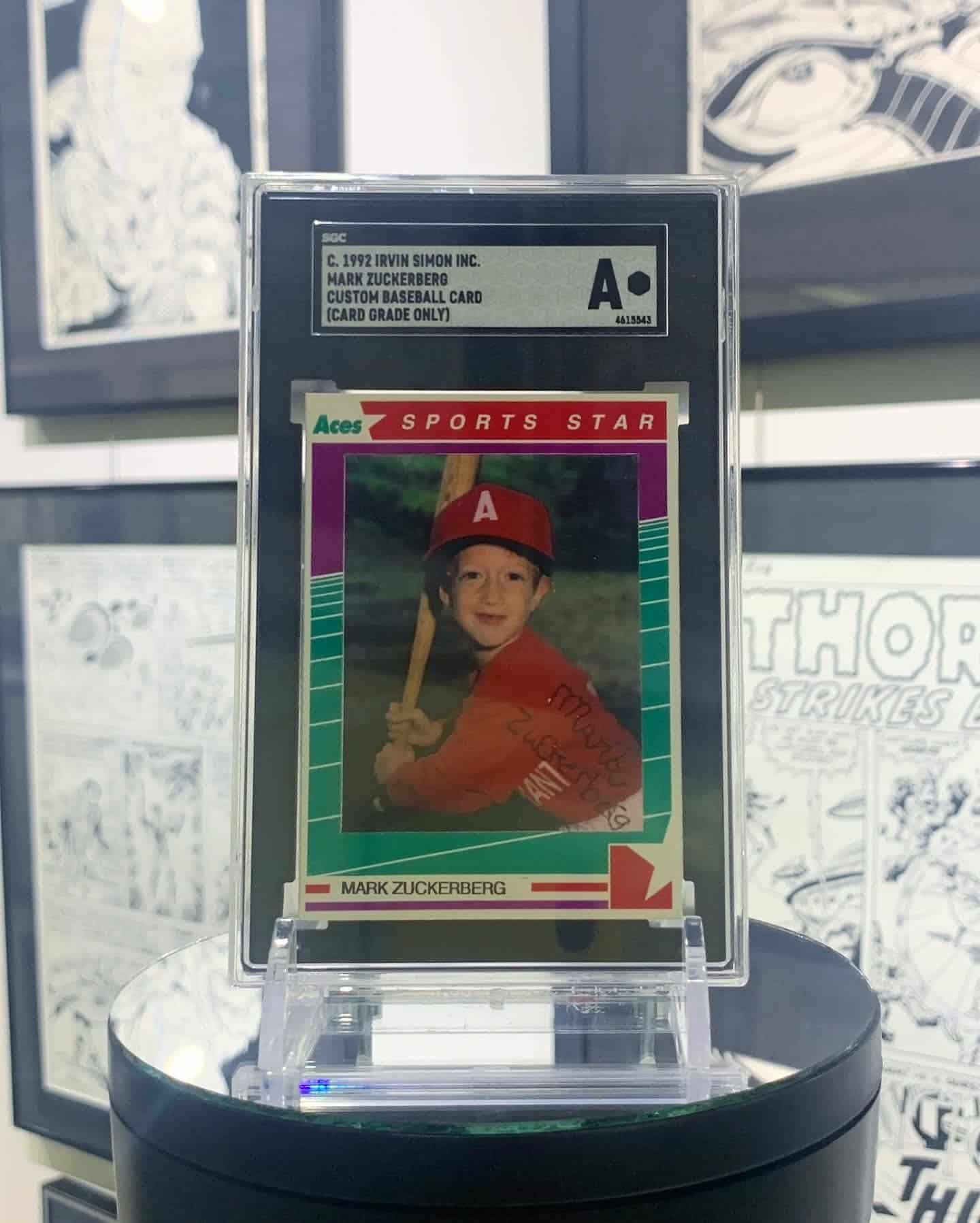 Little League baseball card NFT featuring Mark Zuckerberg