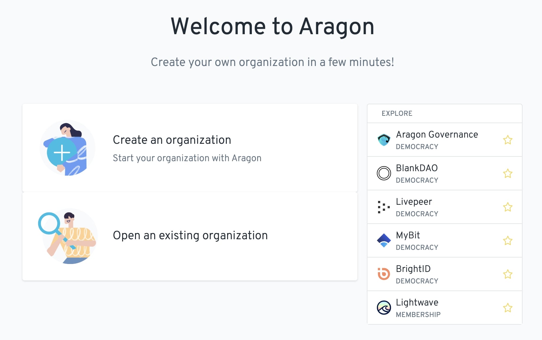 create a DAO with Aragon